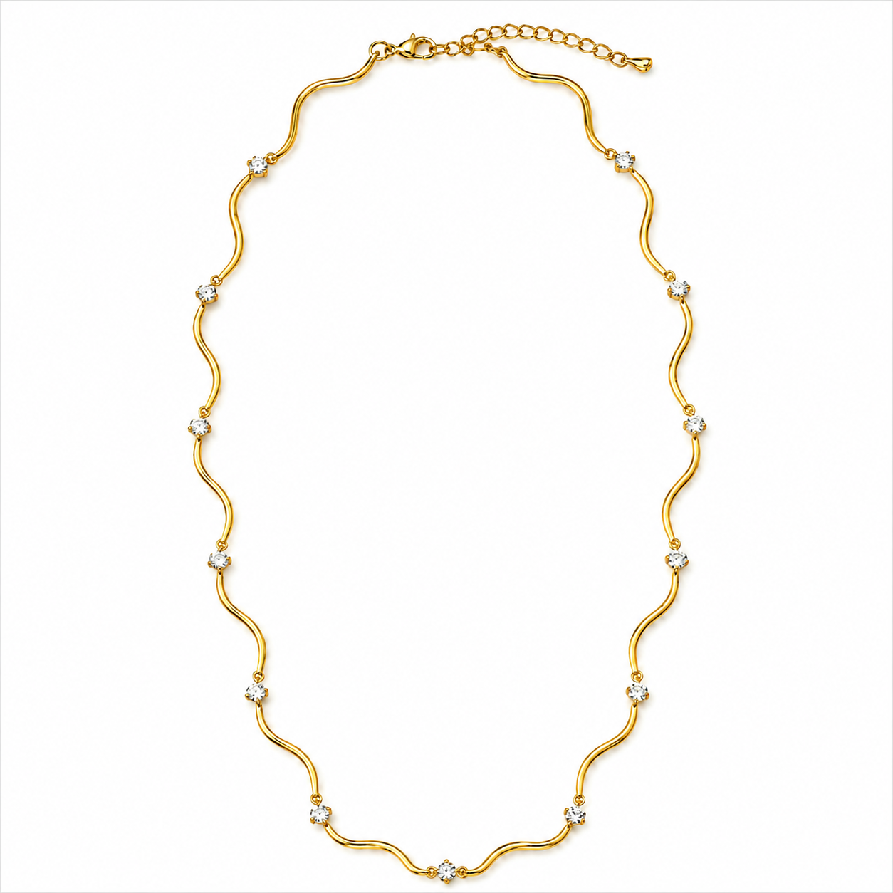 Collier Lili ondulé doré – Acier inoxydable