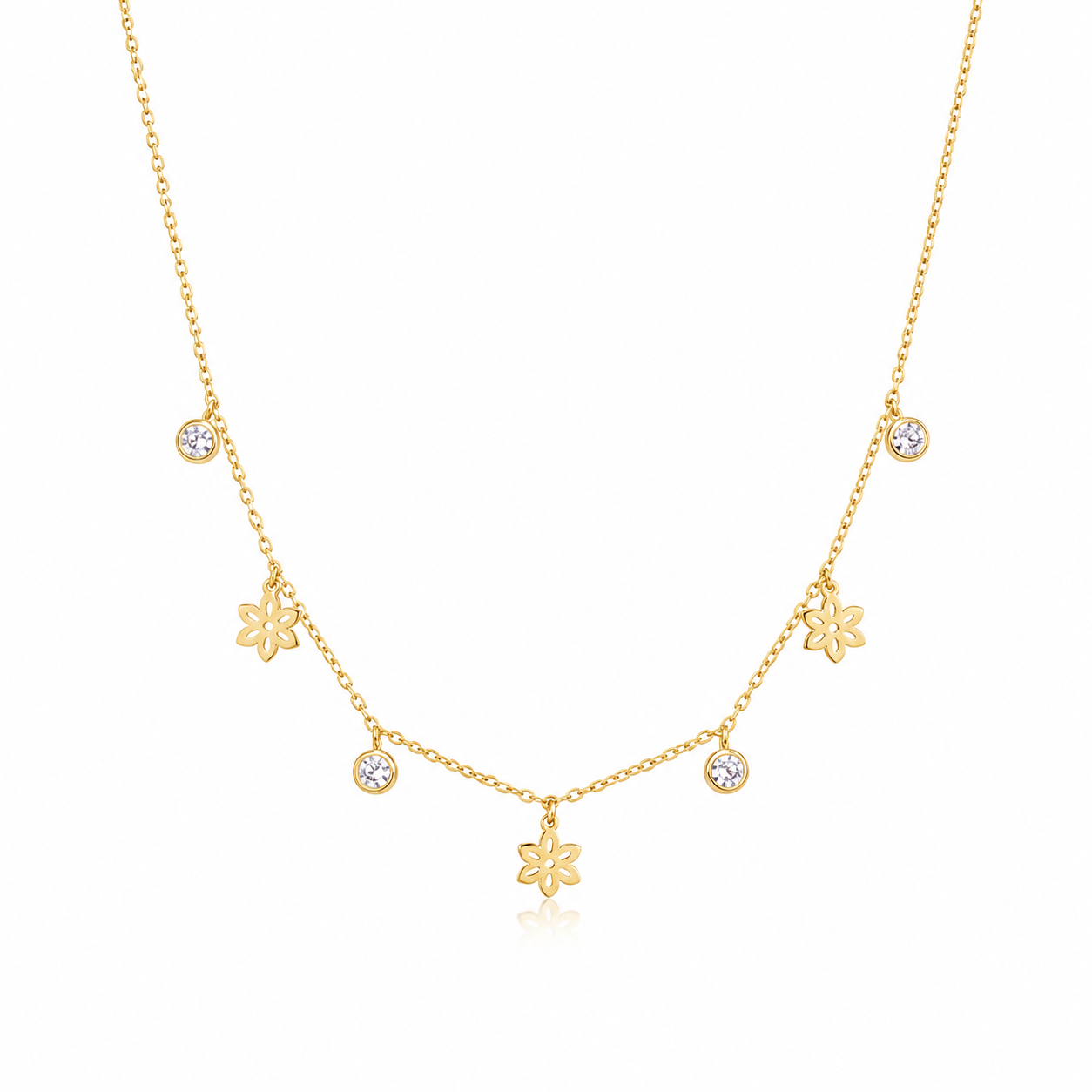 Collier Flora – Acier inoxydable doré