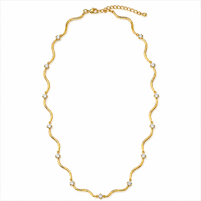 Collier Lili ondulé doré – Acier inoxydable