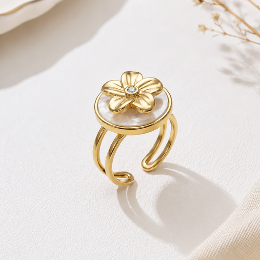 Bague anti stress  – Fleur dorée
