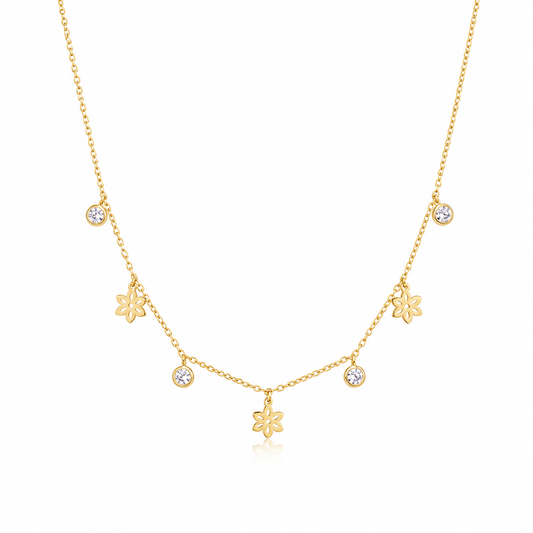 Collier Flora – Acier inoxydable doré