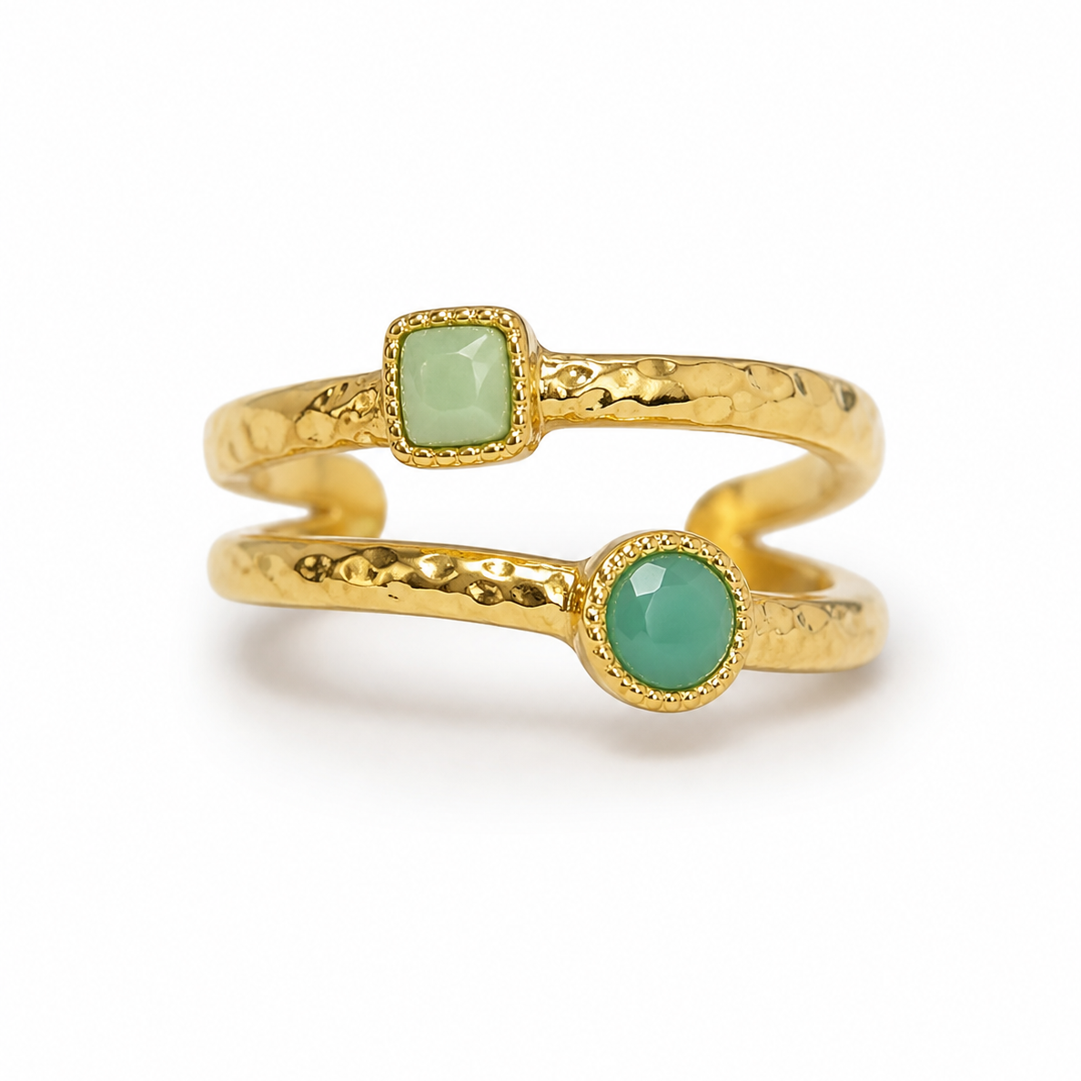 Bague – Émeraude dorée