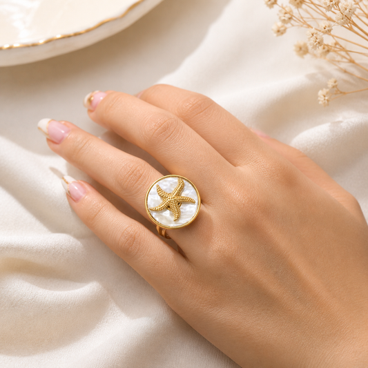 M – Bague rotative etoile de mer anti stress