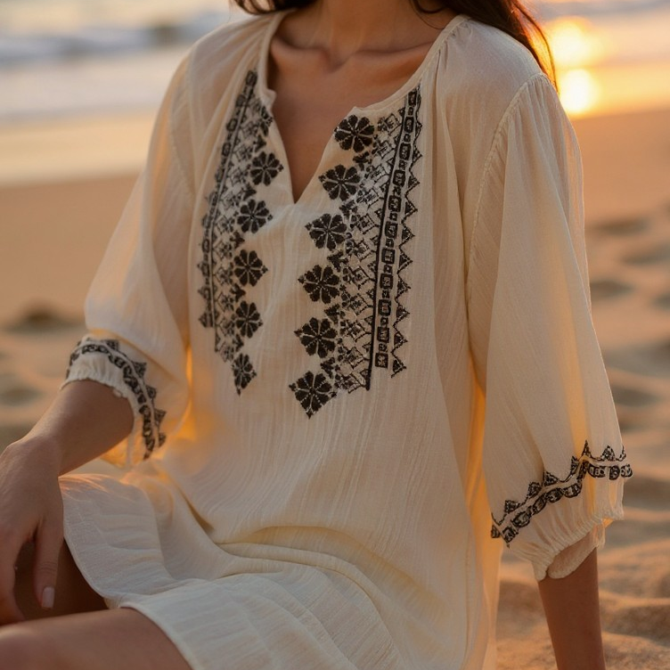 Blouse bohème brodé